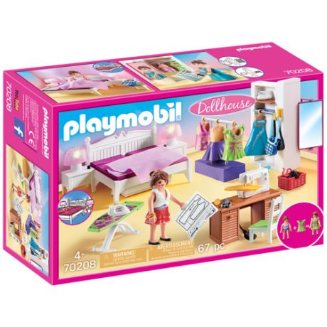 Набор с элементами конструктора Playmobil Dollhouse 70208 Спальня с уголком для шитья