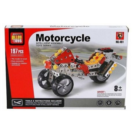Металлический конструктор "Мотоцикл" 197 деталей ch toys