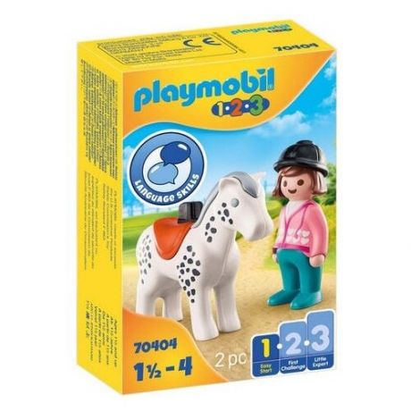 Набор с элементами конструктора Playmobil 1-2-3 70404 Всадник с лошадью