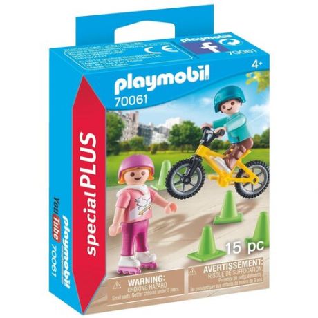 Набор с элементами конструктора Playmobil Special Plus 70061 Дети с велосипедом