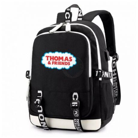 Рюкзак с логотипом "Томас и его друзья" черный с USB-портом №1