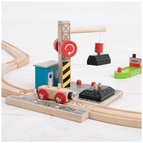 Деревянная игрушка для расширения железной дороги "Доки угольного канала", арт. BJT257