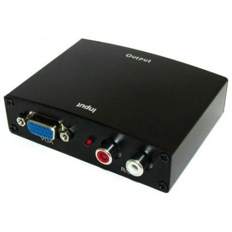 Видеоконвертер GSMIN VH36 VGA (F) + RCA (F) - HDMI (F) (1080p, 60Гц, 5В) (Черный)
