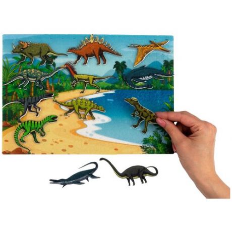 Развивающая игра из фетра на липучках "Динозавры"