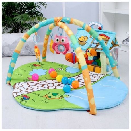 Развивающий коврик Домик для игрушек, с дугами + шары, 930х700х470 4700609 .