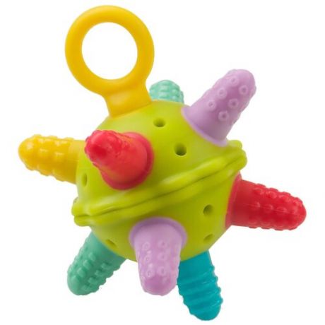 Прорезыватель-погремушка Happy Baby Silicone teether 20028 разноцветный
