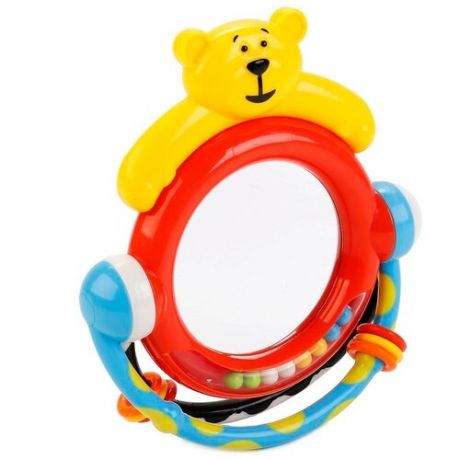 Погремушка Умка Медвежонок с зеркалом B14358-R желтый/красный/голубой
