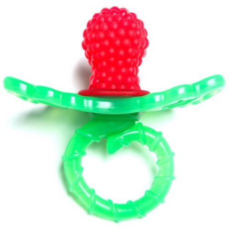 Крошка Я Игрушка для малышей, Развивающая игрушка, прорезыватель силиконовый "Ягодка-пустышка", цвет красный