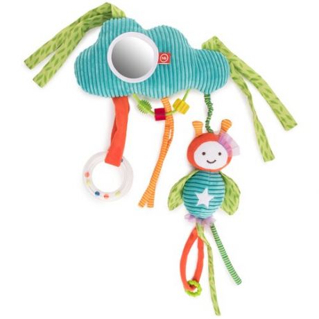 330667, Развивающая игрушка Happy Baby облако С пчёлкой погремушка, подвеска, прорезыватель с безопасным зеркалом, разноцветная, 0+
