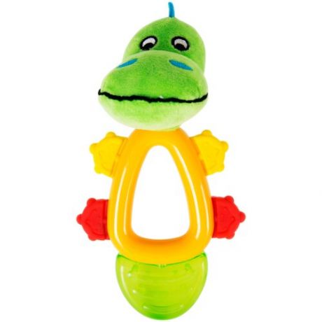 Прорезыватель-погремушка Happy Snail Кроко зеленый/желтый