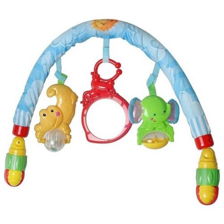 Развивающая дуга с игрушками для малышей / погремушки для новорожденных / игрушка - погремушка 2 шт, зеркальце