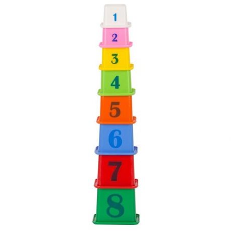 Логическая игра для малышей, пирамида башня, 8 элементов, 7 х 8 х 6 см.