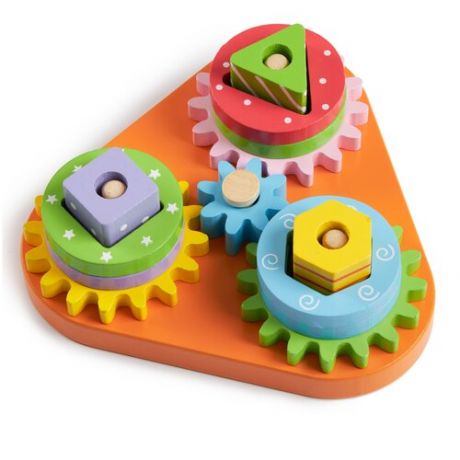 ANDREU Toys Развивающая пирамидка - шестеренки "Треугольник"