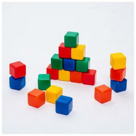 Набор цветных кубиков, 20 штук, 4 × 4 см