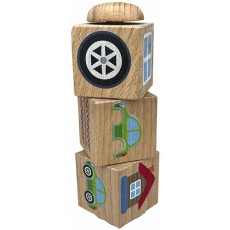 Детские кубики, развивающие игрушки от 2 лет, деревянные игрушки развивающие, кубики на оси 3 шт, Часть и целое