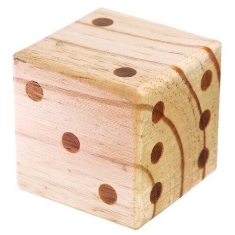 Market-Space Деревянная игрушка «Развивающий счёт кубик» 7х7х7 см