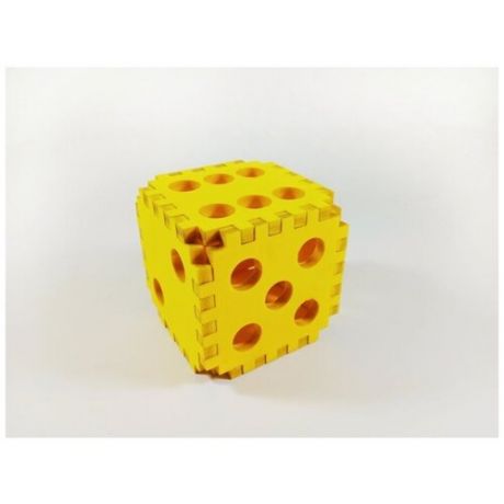 Кубик крупный мягкий желтый / Мягкий пазл для детей