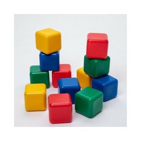 Набор цветных кубиков, 12 штук, 12 х 12 см Соломон Разноцветный Россия