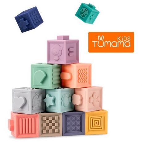 Мягкие кубики Tumama, 12 шт, развивающие, набор