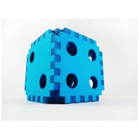 Кубик крупный мягкий синий / Мягкий пазл для детей