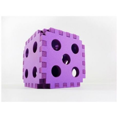 Кубик крупный мягкий фиолетовый / Мягкий пазл для детей