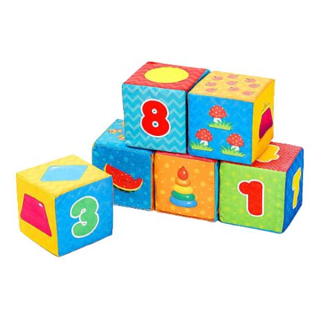 Игрушка мягконабивная, кубики «Обучающие», 8 × 8 см, 6 шт.