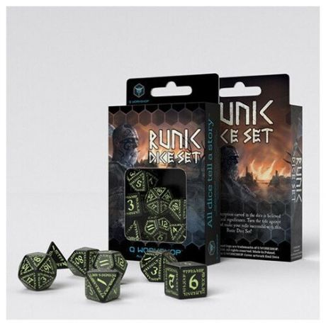 Набор кубиков Q-workshop Runic Dice Set светящиеся в темноте