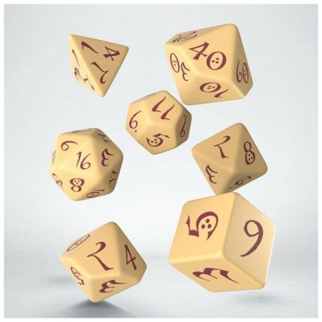 Набор кубиков Q-workshop Classic RPG Beige & burgundy Dice Set (7)