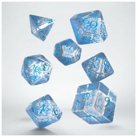 Набор кубиков Q-workshop Elvish Translucent & blue Dice Set (7)