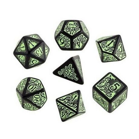 Набор кубиков Q-workshop Call of Cthulhu 7th Edition Black & green Dice Set