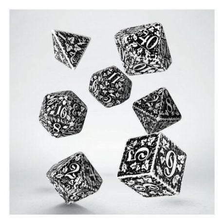 Набор кубиков Q-workshop Forest 3D White & black Dice Set (7)