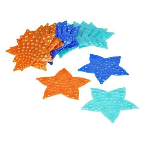 Доляна Набор мини-ковриков для ванны Доляна «Звезда», 10×10 см, 6 шт, цвет микс