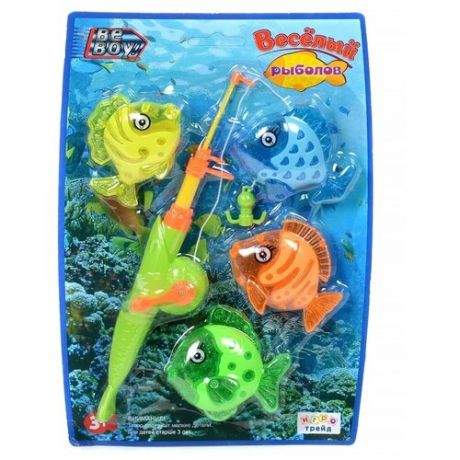 Игровой набор Магнитная рыбалка / игрушки для ванной на магните / удочка для рыбалки, рыбки 4 шт