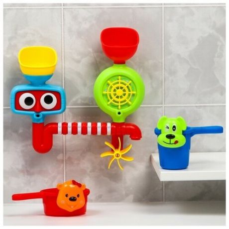 Набор игрушек для игры в ванне «Кран», цвет микс