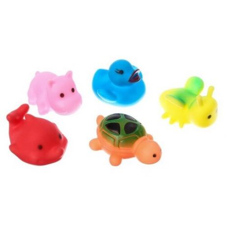 Крошка Я Набор резиновых игрушек для игры в ванной «Маленькие друзья», 5 шт цвета микс