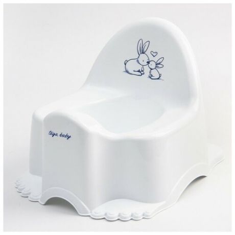 Горшок туалетный детский "Кролики", музыкальный, цвет белый