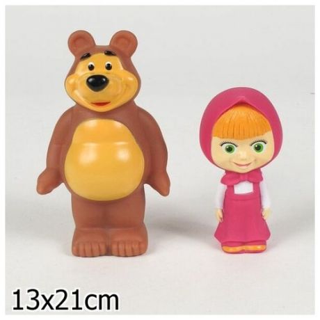 Набор резиновых игрушек для ванны 117R Маша и Медведь в сетке