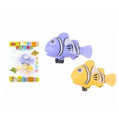 Игрушка заводная для ванной JUNFA Рыбки Потеша 2шт (фиолетовая и желтая) Junfa ZY883005