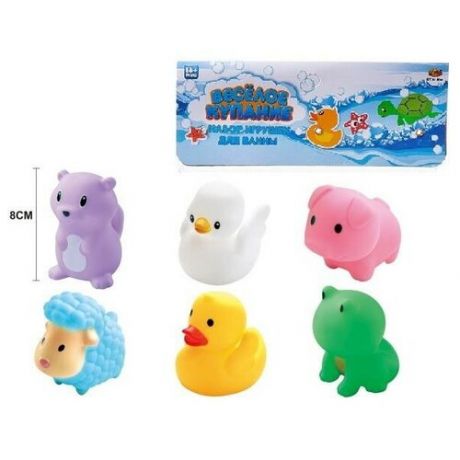 Набор резиновых игрушек для ванной Abtoys Веселое купание 6 предметов (набор 2), в пакете
