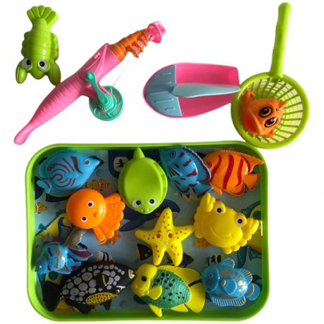 Набор игрушек для купания "Рыбалка"- 15 предметов/Детская игрушка для ванны / Игровой набор для купания
