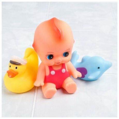 Крошка Я Набор резиновых игрушек для игры в ванной «Малыш и его друзья», виды микс