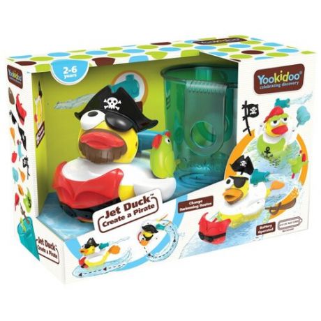 Игрушка для ванной Yookidoo Утка-пират с водометом и аксессуарами (40170) мультицвет