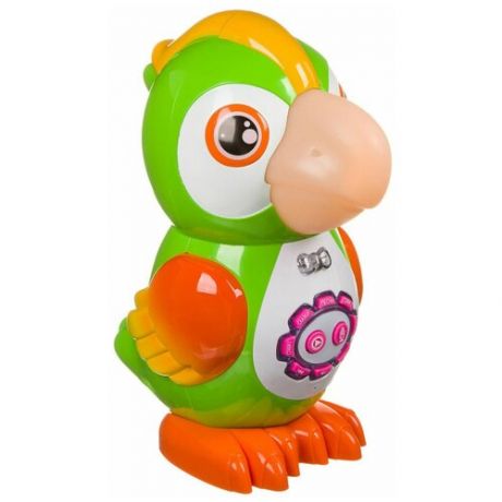 Интерактивная развивающая игрушка BONDIBON Умный попугай, зеленый/желтый/оранжевый
