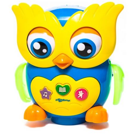 Интерактивная развивающая игрушка Азбукварик Музыкальная сова, желтый/синий