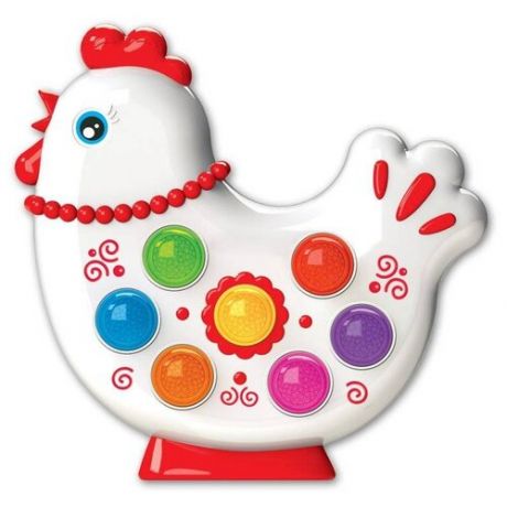 Интерактивная развивающая игрушка Азбукварик Веселушки Курочка, белый