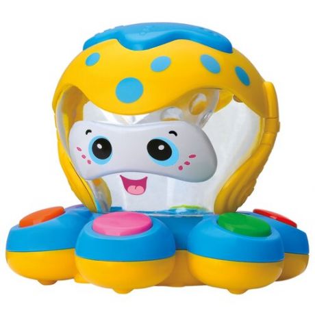 Интерактивная развивающая игрушка Mommy Love Музыкальный осьминог QX-91134E, голубой/желтый