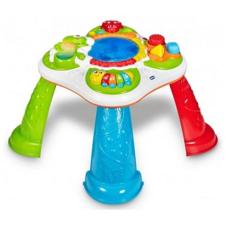 Интерактивная развивающая игрушка Chicco Столик открытий, белый/зеленый/красный