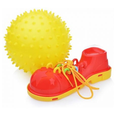 Развивающая игрушка Knopa набор №1 Мяч и ботинок (87023/87028), красный/желтый