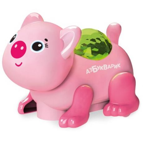 Интерактивная развивающая игрушка Азбукварик Диско-зверята. Свинка, темно-розовый