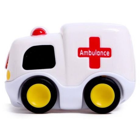 Музыкальная игрушка ZABIAKA "Машина скорой помощи", цвет белый, звук, свет